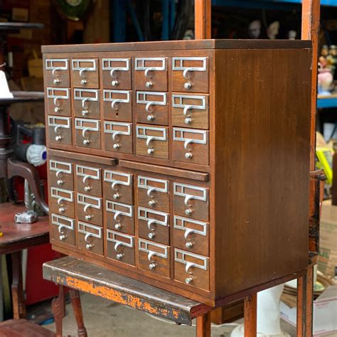 vintage card catalog cabinet